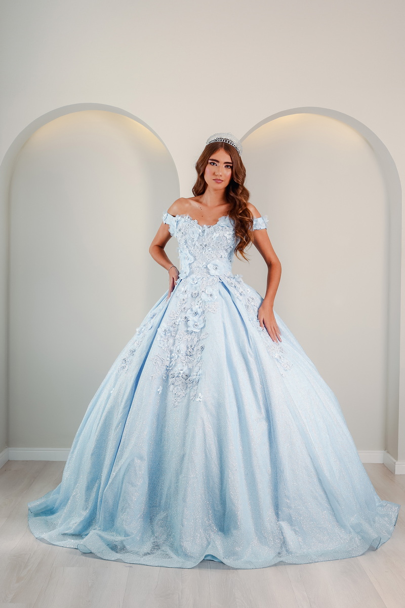 Vestido de Debutante Azul Celeste