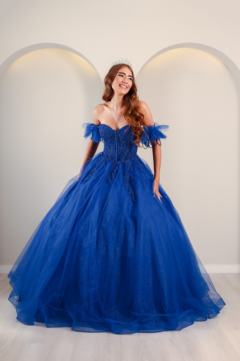 Vestido de Debutante Azul Royal