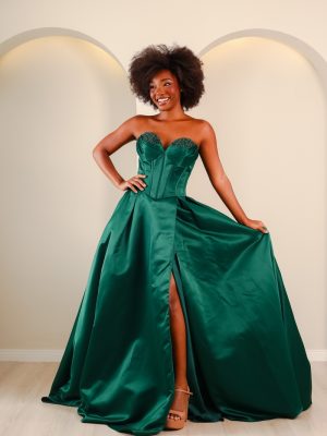 Vestido de Debutante Verde Esmeralda
