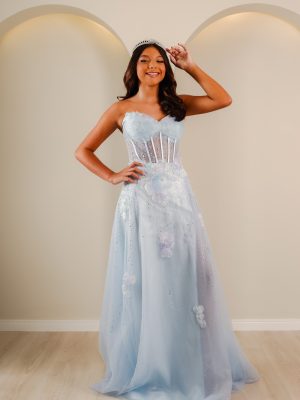 Vestido de Debutante Azul Celeste