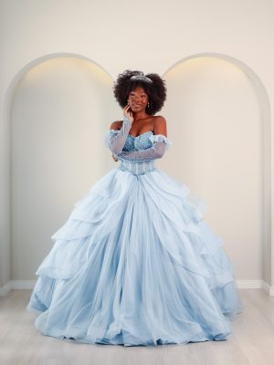 Vestido de Debutante Azul Celeste