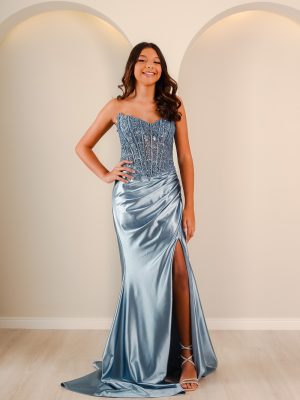 Vestido de Debutante Cinza